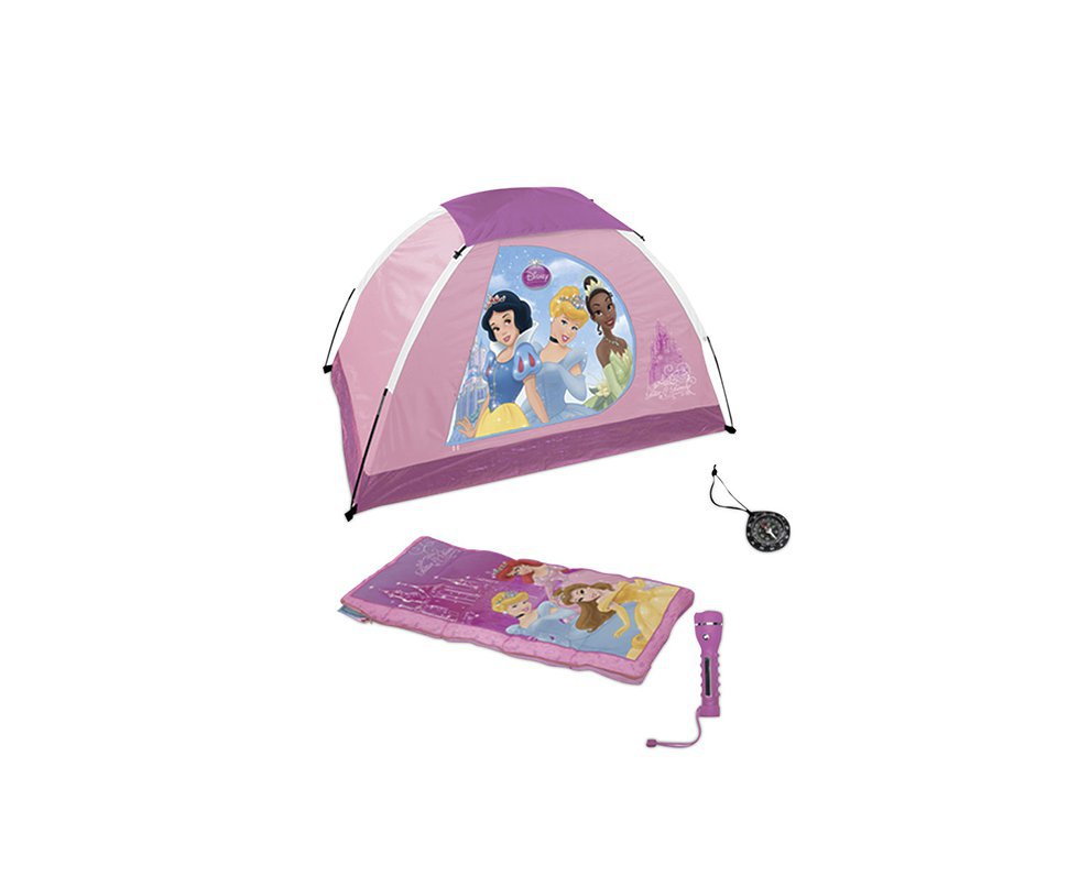 Barraca Infantil - Kit Acampamento - Lanterna + Saco De Dormir + Bússola - Princesas - Echolife