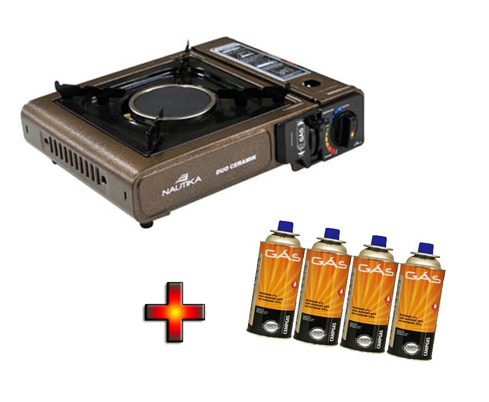 Fogareiro Duo Ceramik + 04 Refil Gas - Nautika