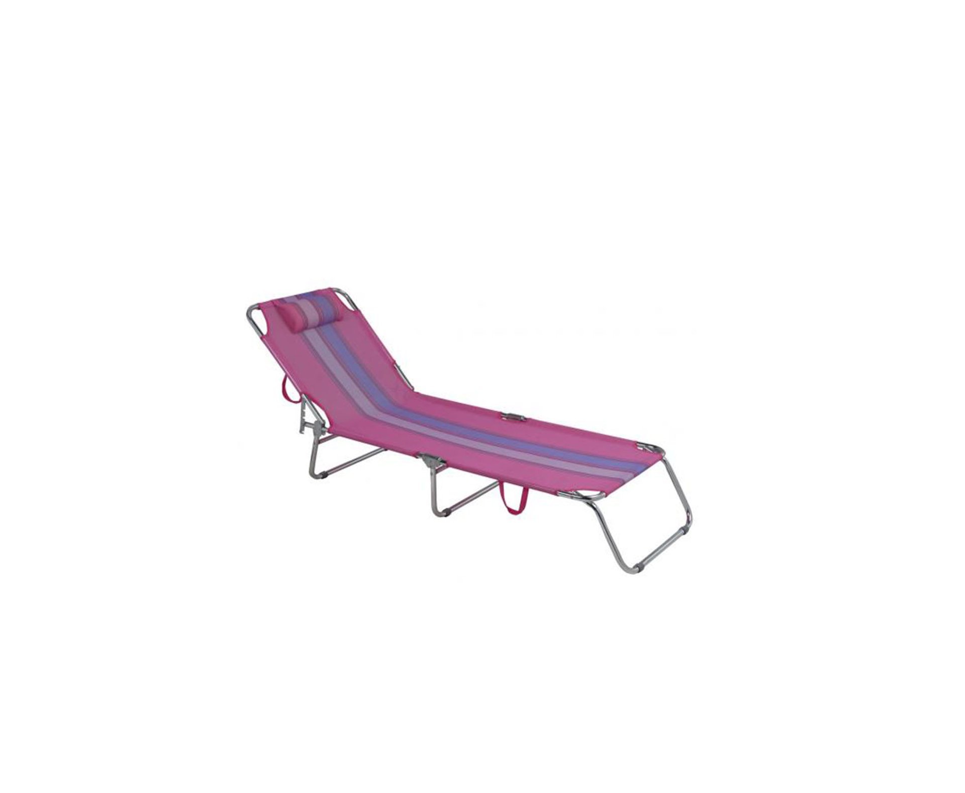 Cadeira Espreguiçadeira Em Alumínio Com Travesseiro Praia Piscina 4 Posições Rosa - Mor