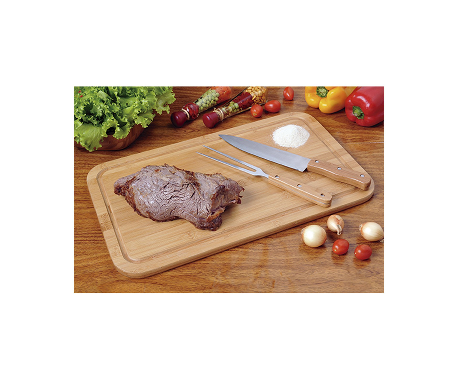 Conjunto Churrasco 3 Peças Bamboo