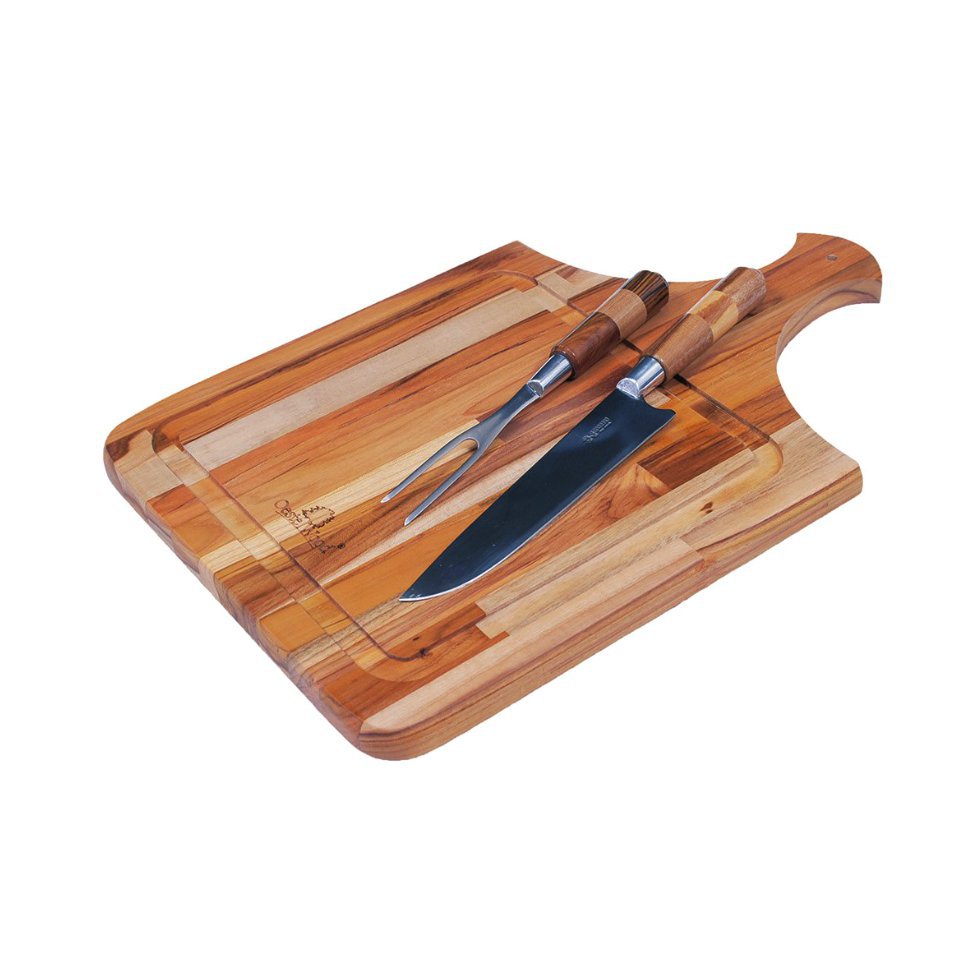 Tábua Para Churrasco Com Cabo + Garfo E Faca - Oestewood