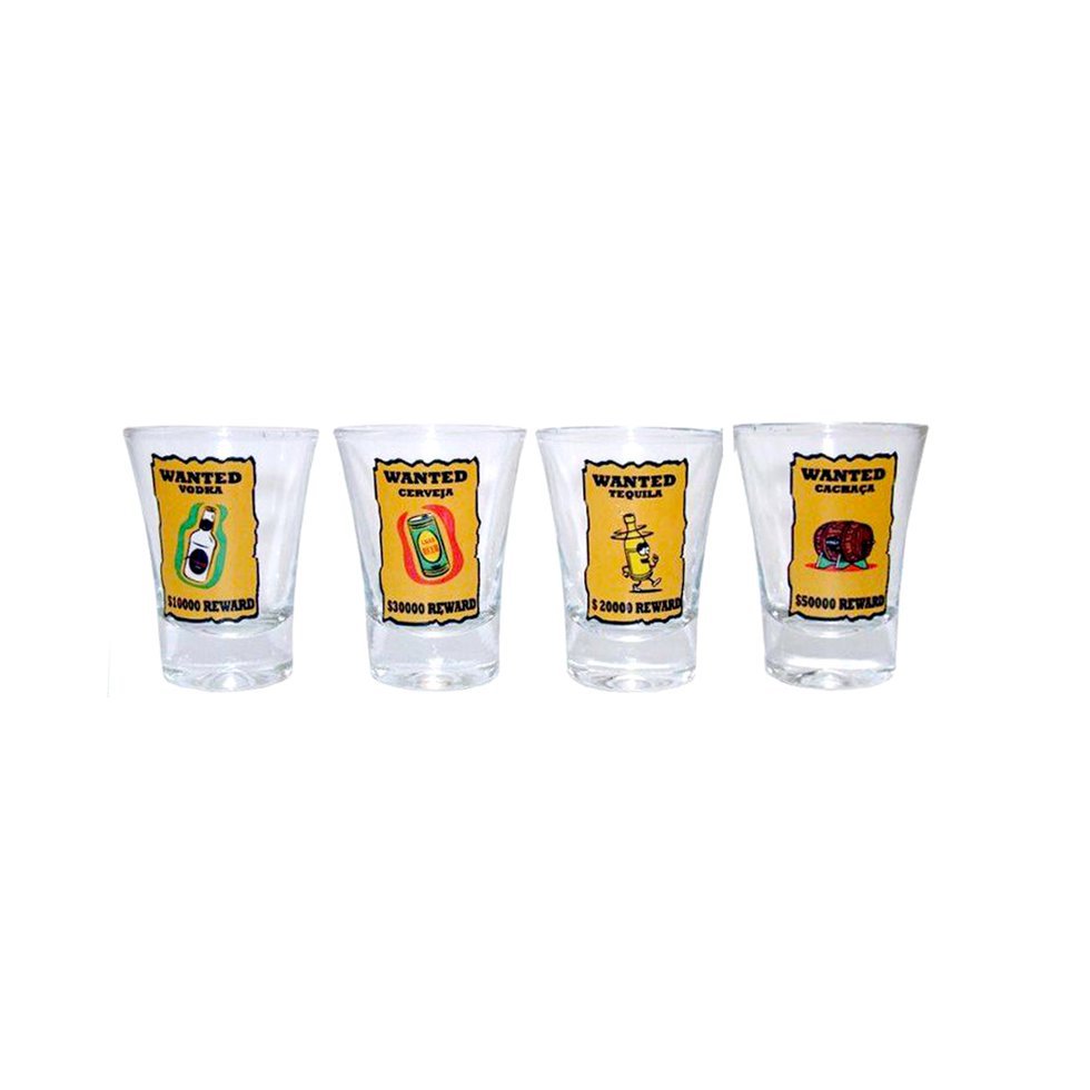 Conjunto 4 Copos Campana Wanted