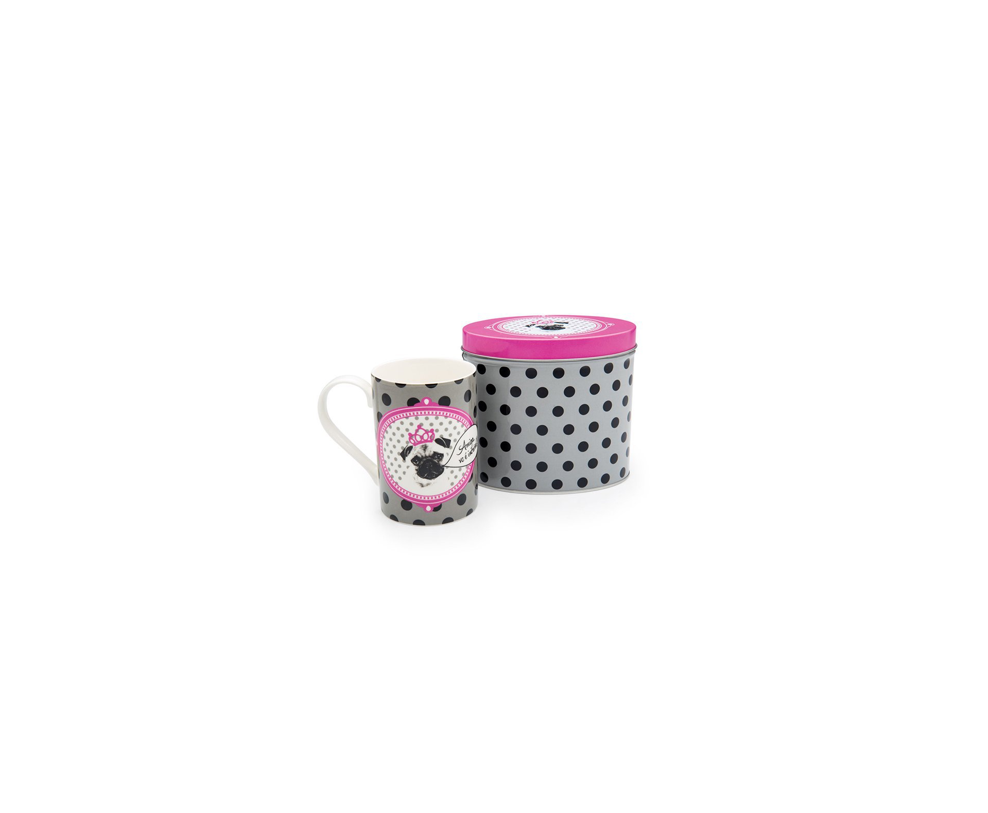 Caneca Na Lata Pink Pug