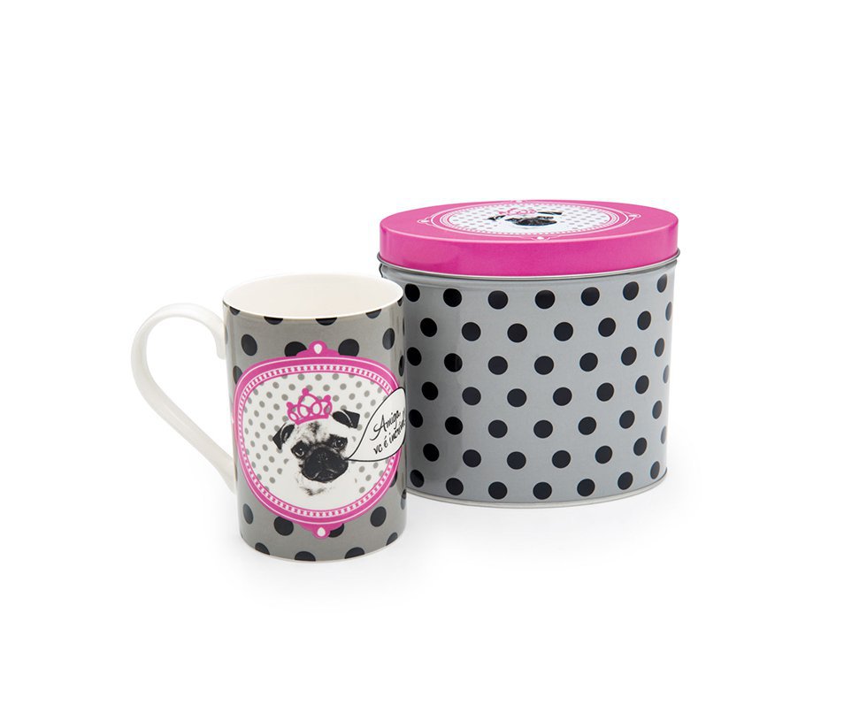 Caneca Na Lata Pink Pug