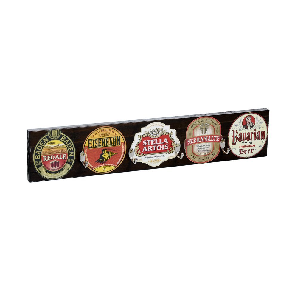 Cabideiro De Madeira - Rótulos De Cerveja