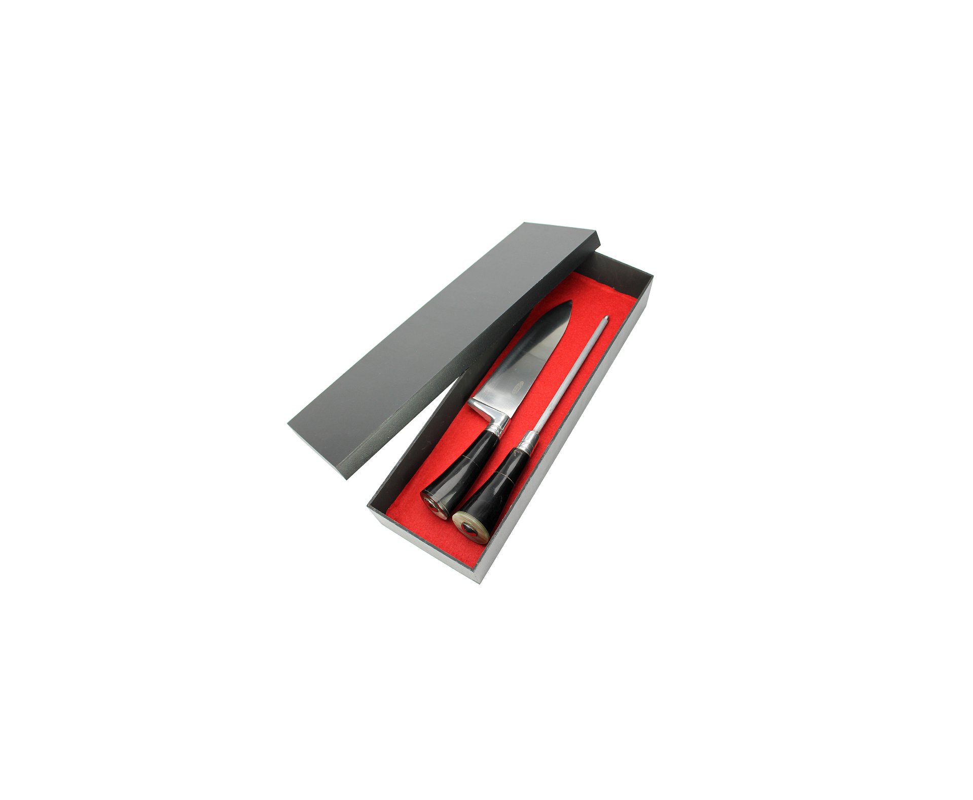 Conjunto Faca + Chaira 8" Cabo De Ponta De Chifre - Dal Castel