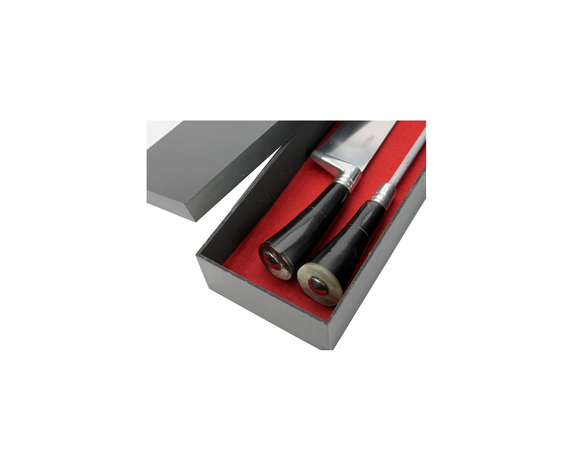 Conjunto Faca + Chaira 8" Cabo De Ponta De Chifre - Dal Castel