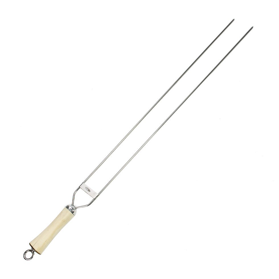 Espeto Duplo 7 Mm X 80 Cm Inox Cabo De Osso - Dal Castel