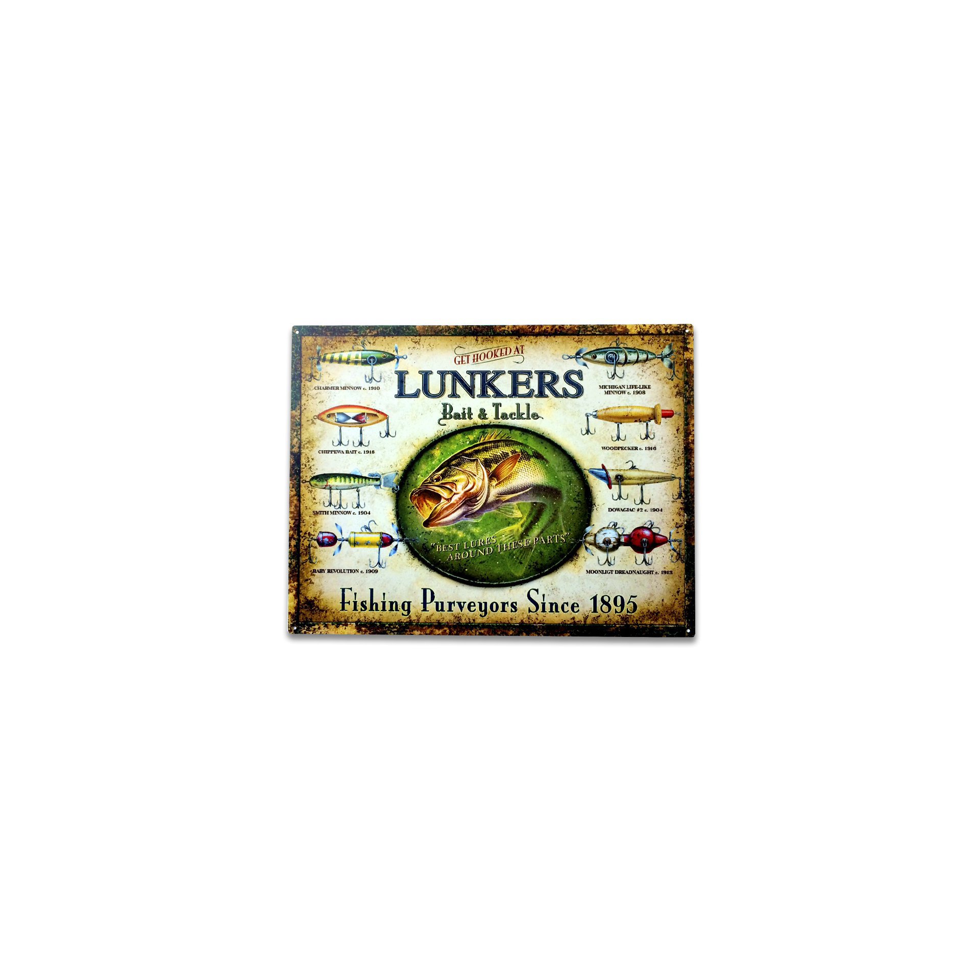 Placa Decorativa - Lunkers Fishing - 30x39 Cm - All Classics