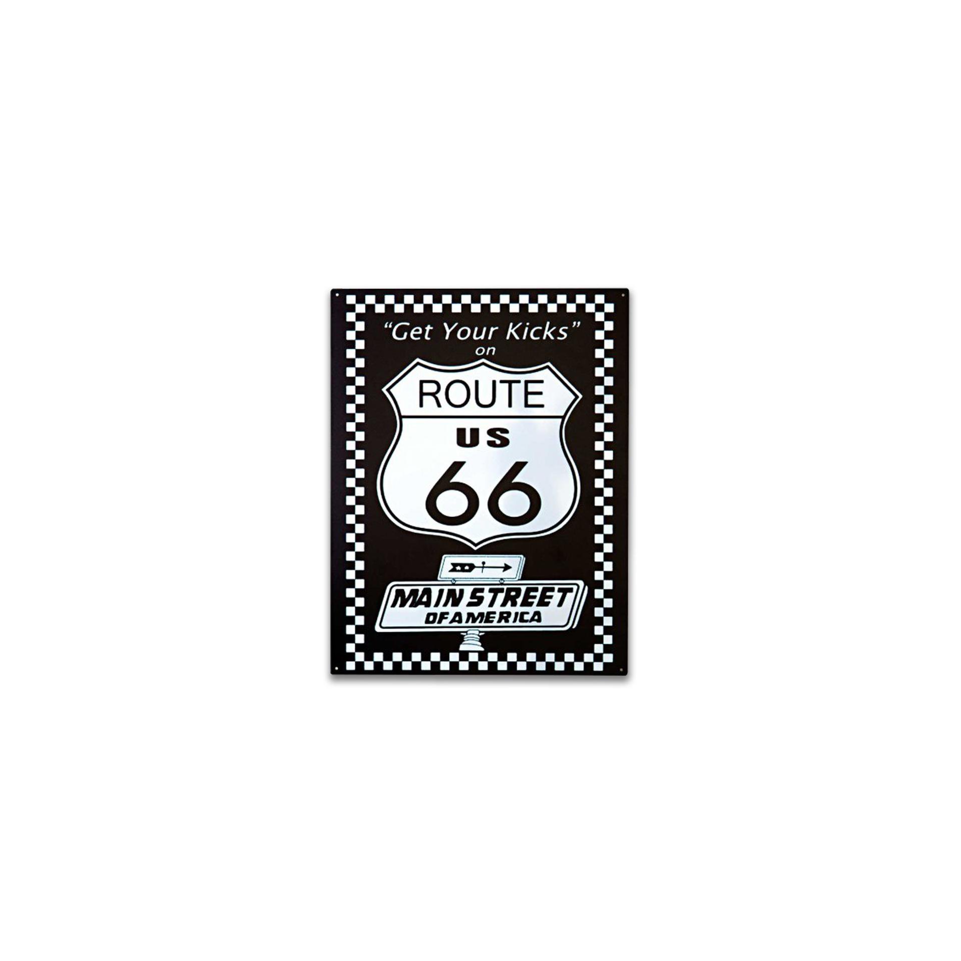 Placa Decorativa - Route 66 (black) - 39x30 Cm - All Classics