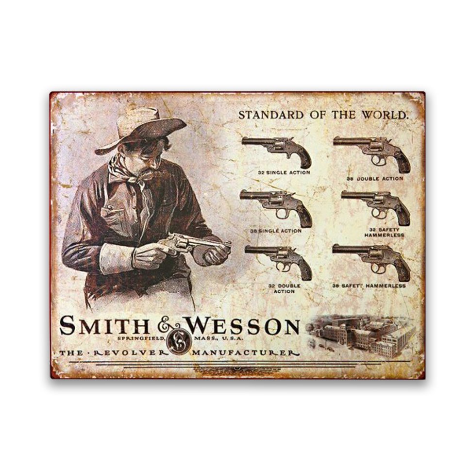 Placa Decorativa - Smith & Wesson - 30x39 Cm - All Classics