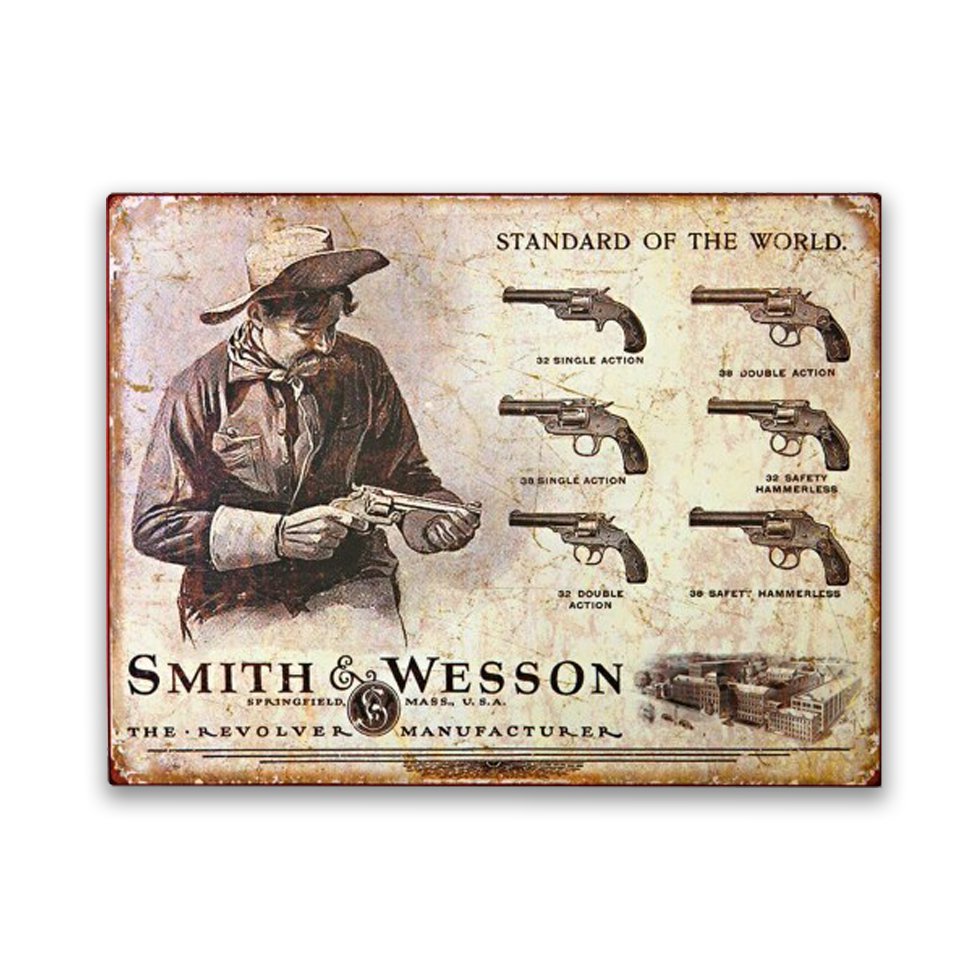 Placa Decorativa - Smith & Wesson - 30x39 Cm - All Classics