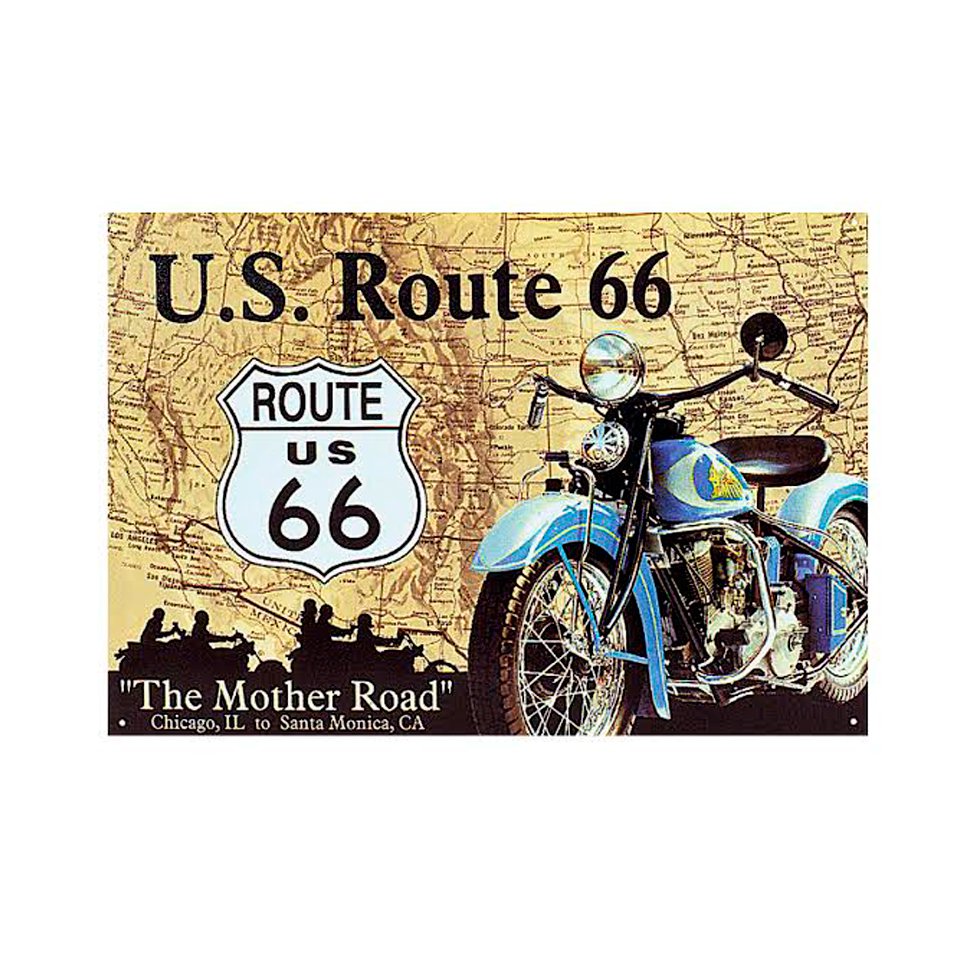 Placa Decorativa - Route 66 - 30x39cm - All Classics