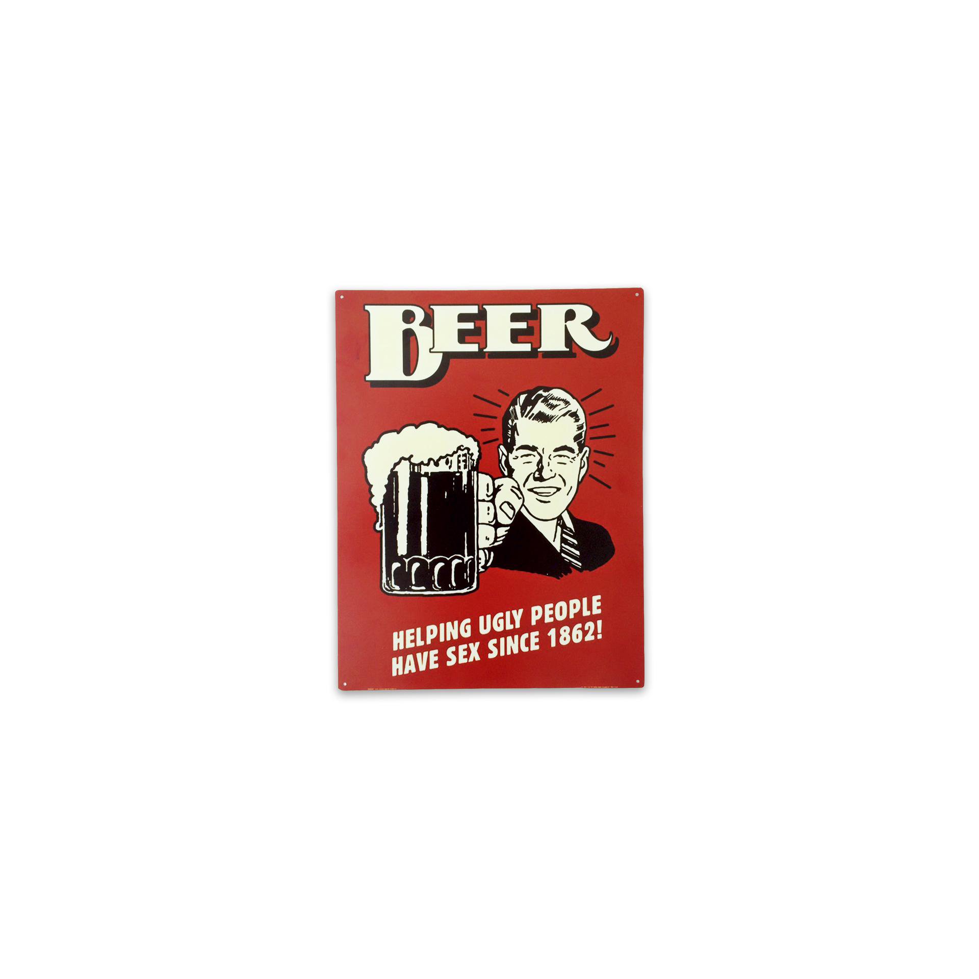 Placa Decorativa - Beer (vermelho) - 39x30 Cm - All Classics
