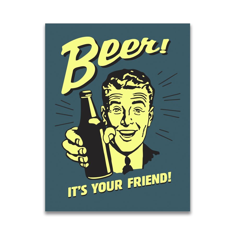 Placa Decorativa - Beer Friends - 39x30 Cm - All Classics