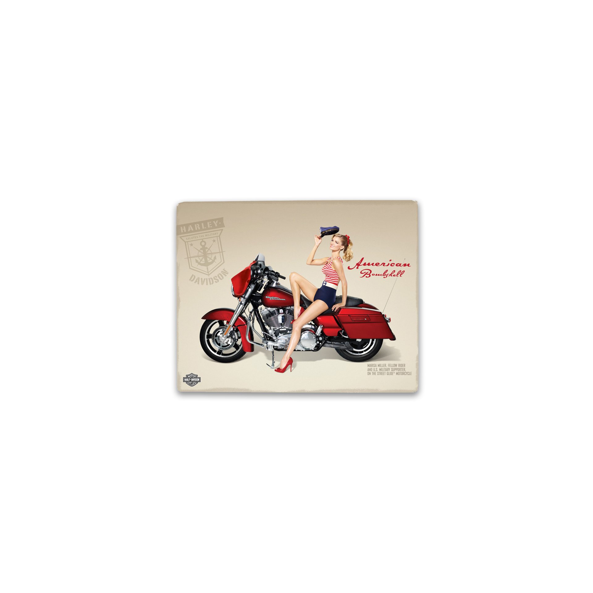 Placa Decorativa - Pin-up Harley Davidson - 30x39 Cm - All Classics