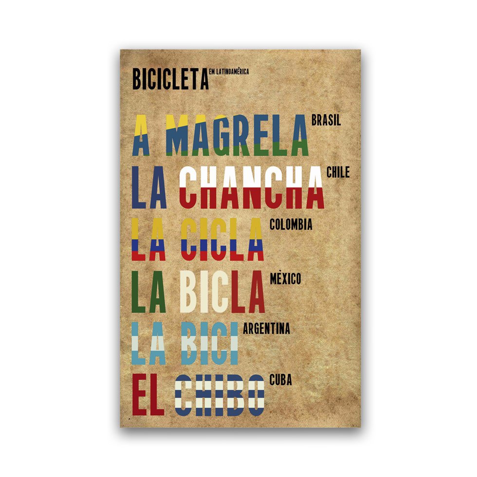 Placa Decorativa - Bicicleta Em Línguas - 30x39 Cm - All Classics