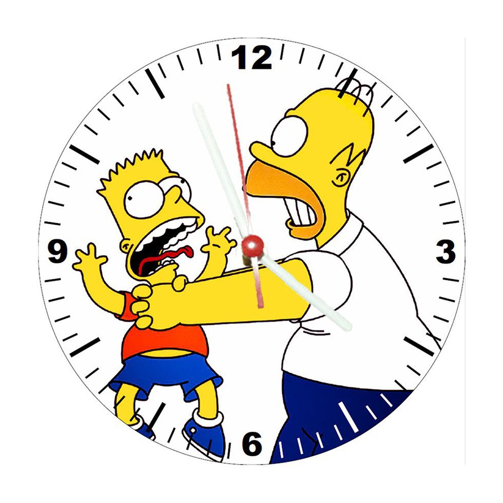 Relógio De Parede Hommer E Bart Simpson