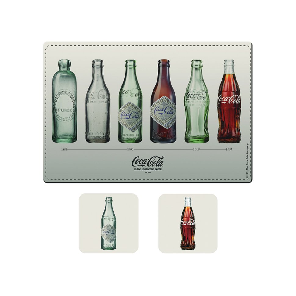 Kit Jogo Americano E Porta Copos Bottles - Coca-cola