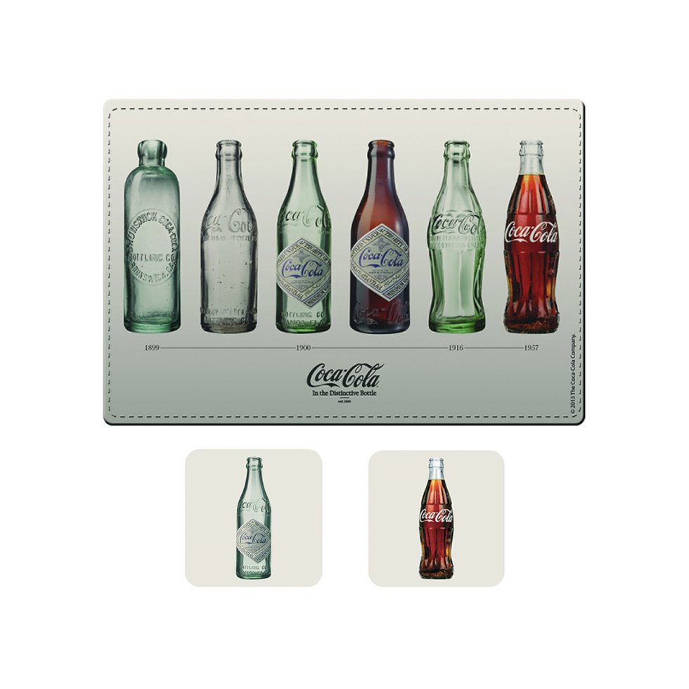 Kit Jogo Americano E Porta Copos Bottles - Coca-cola