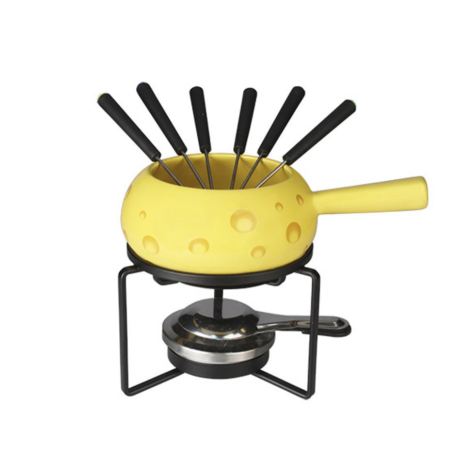 Aparelho De Fondue Em Cerâmica - Queijo E Chocolate - 10 Peças