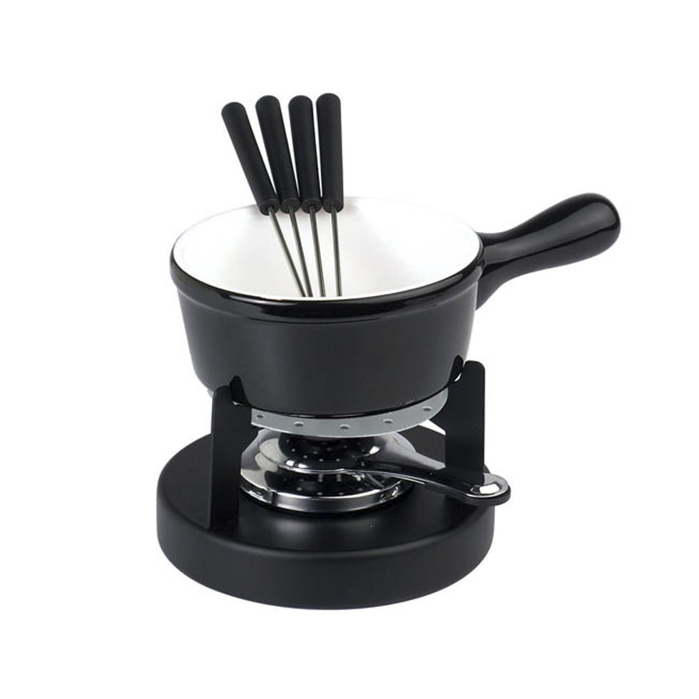 Aparelho De Fondue Em Cerâmica - Queijo E Chocolate - 8 Peças