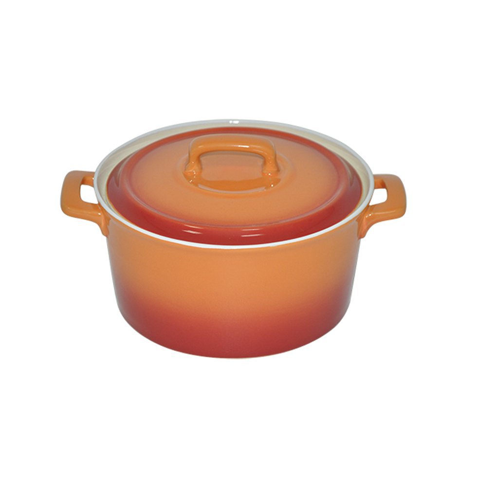 Caçarola Em Cerâmica Com Tampa Laranja - 22 Cm - Dynasty