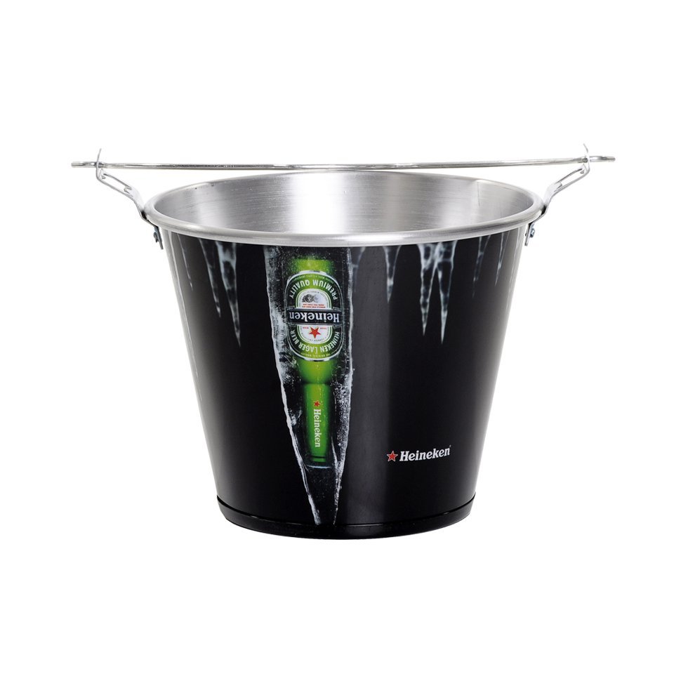 Balde De Alumínio Para Gelo - Heineken Preto