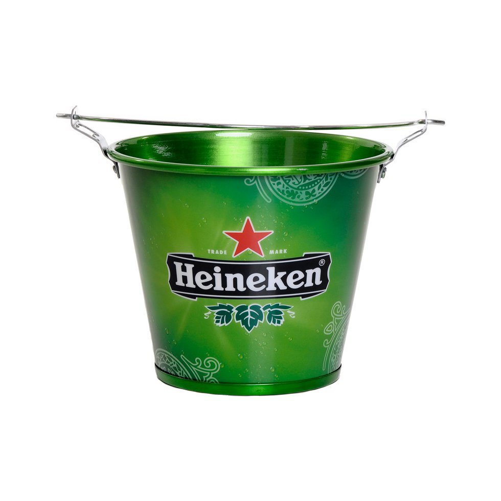 Balde De Alumínio Para Gelo - Heineken Com Pintura Interna