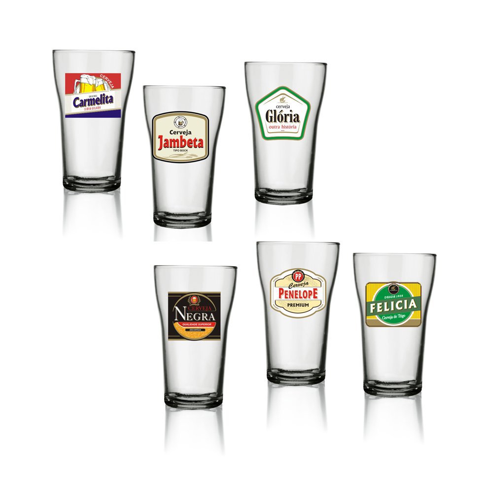 Conjunto De Copos Para Cerveja - Boteco Vintage - 6 Peças - Hmartin