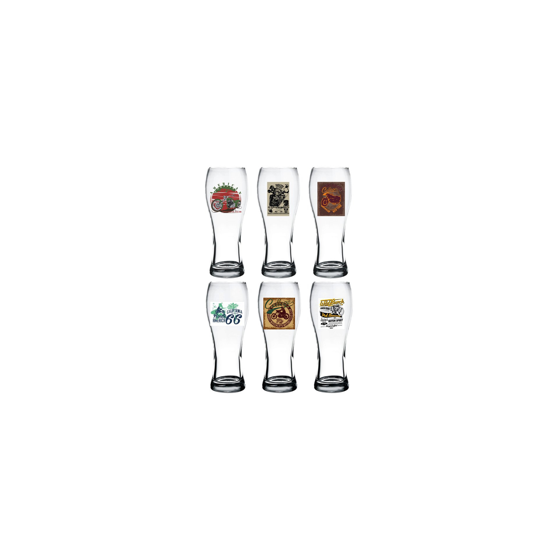 Conjunto De Copos Para Cerveja - Joinville 200 Motos - 6 Peças - Hmartin