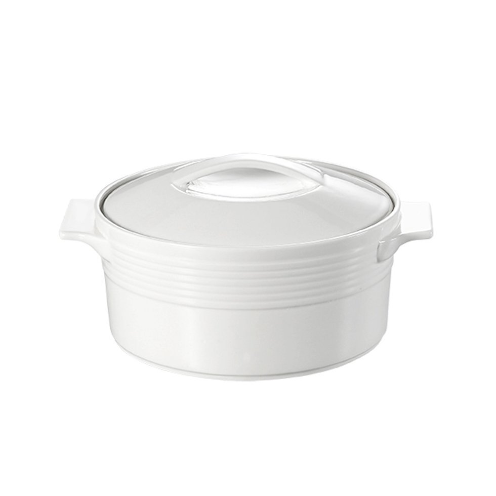Caçarola Em Porcelana Com Tampa Branca - 22 Cm - Dynasty
