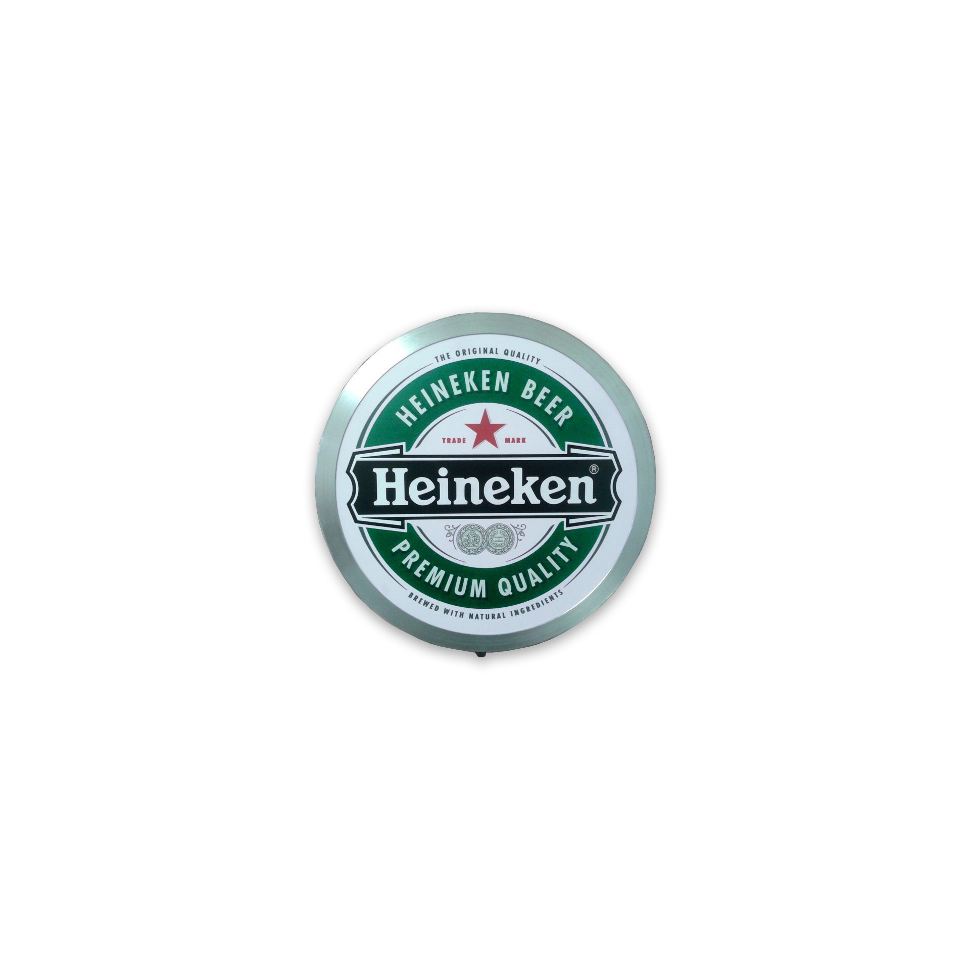 Luminoso Decorativo - Heineken - Aço Escovado - 31 Cm