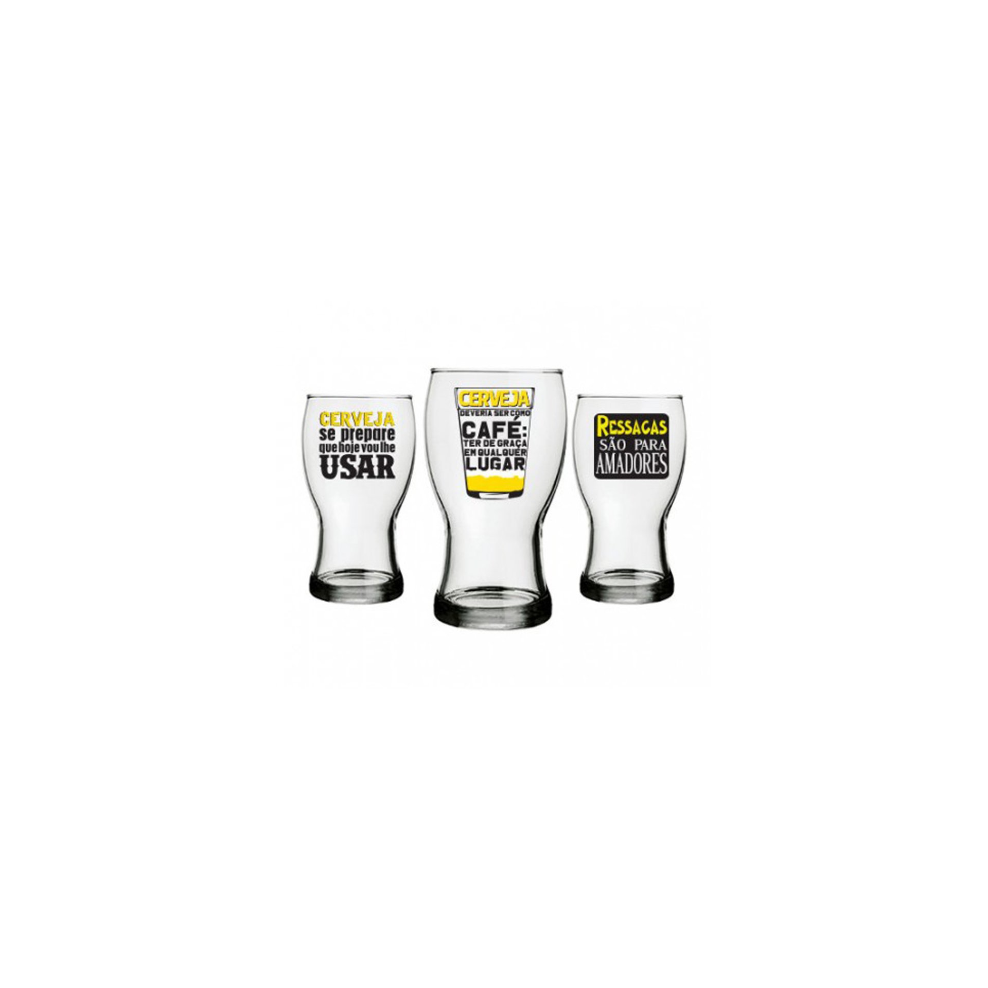 Conjunto Com 3 Copos Para Cerveja - 220 Ml - Vou Lhe Usar