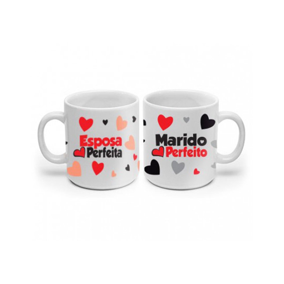 Conjunto Com 2 Canecas De Porcelana - Marido E Esposa Perfeitos