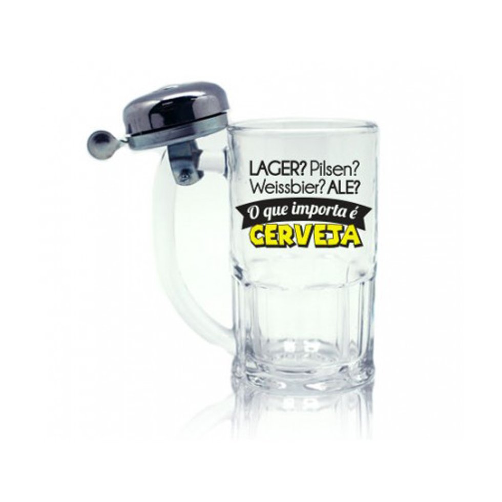 Caneca Com Campainha - O Que Importa é Cerveja - 600 Ml