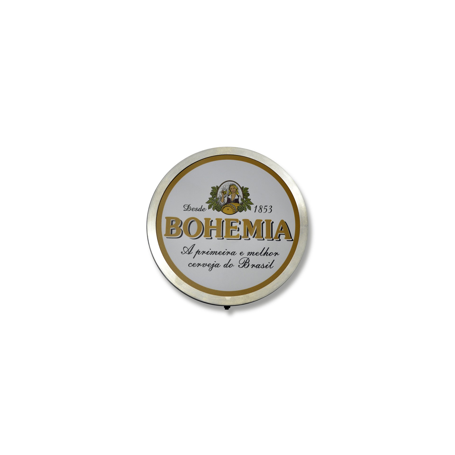 Luminoso Decorativo Redondo Bohemia + Balde De Alumínio Para Gelo Bohemia Retrô