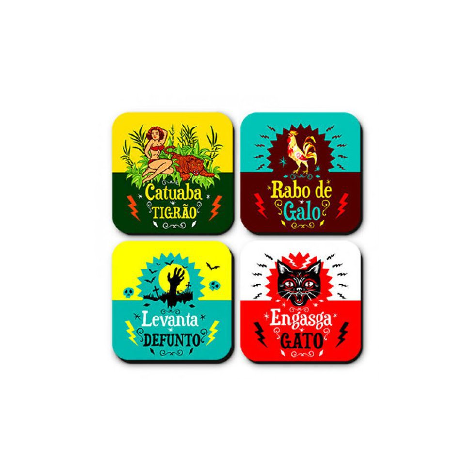 Porta Copos Clássicos Do Boteco - 4 Peças - Vaca Design