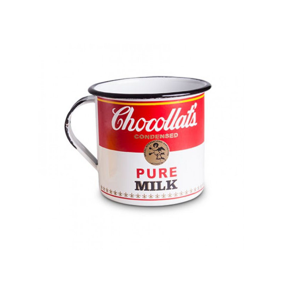 Caneca Esmaltada Chocollats - Vermelha - 300 Ml - Vaca Design