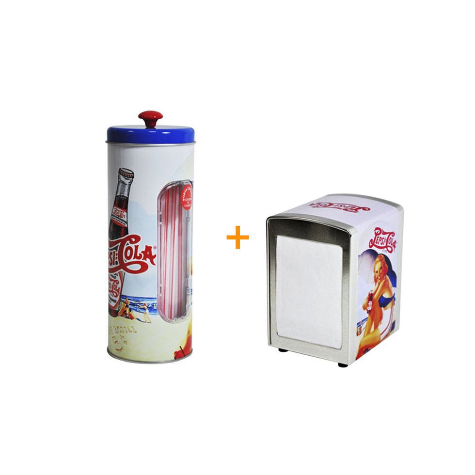 Porta Canudos Pin Up + Porta Guardanapos Pin Up - Pepsi Cola