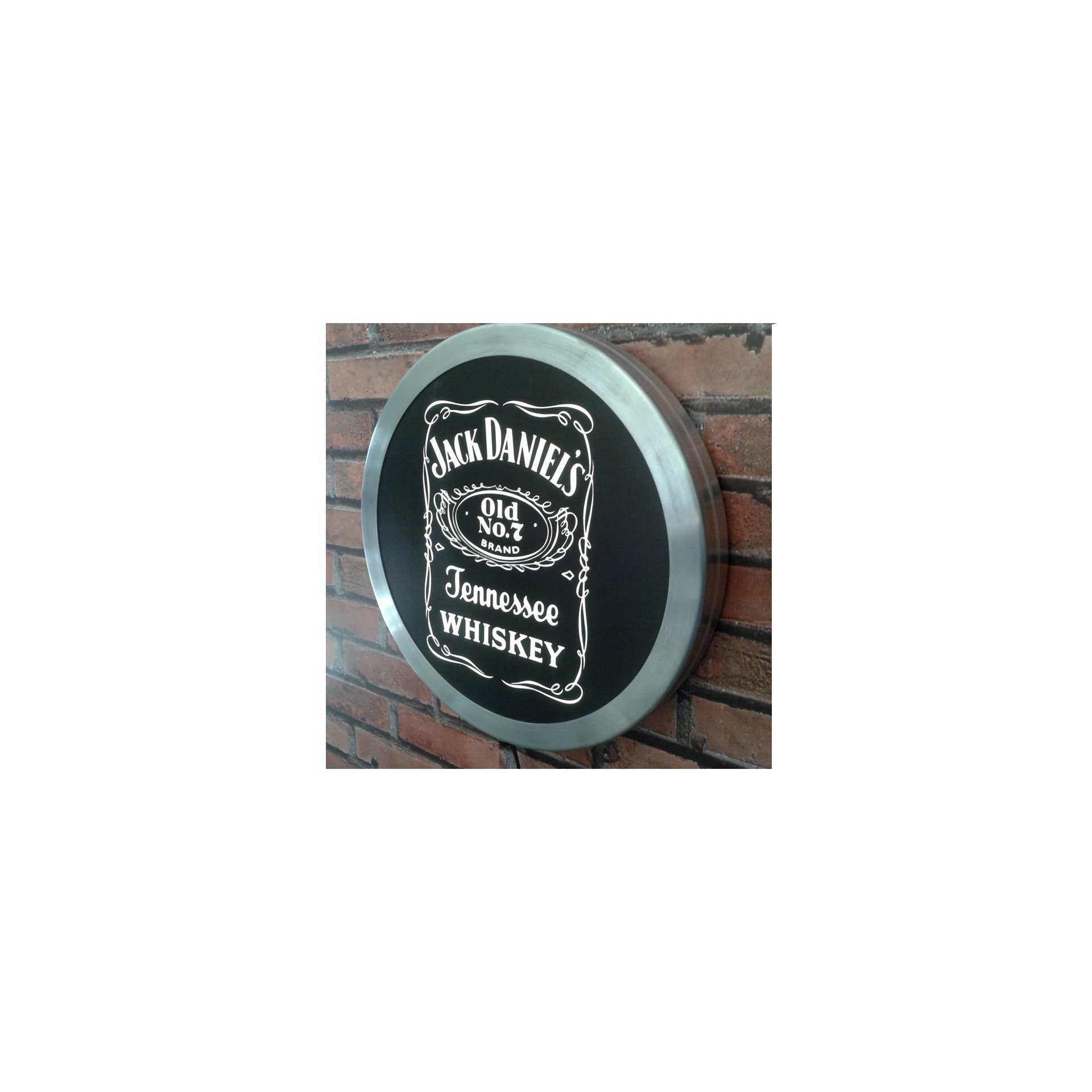 Luminoso Decorativo Redondo Jack Daniels + Balde De Alumínio Para Gelo Jack Daniels