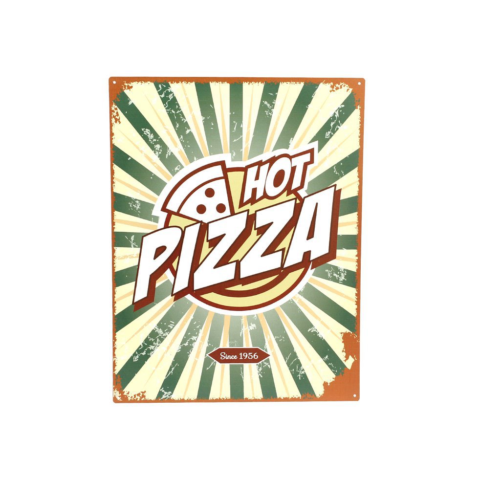 Placa Decorativa - Hot Pizza - 39x30 Cm - All Classics
