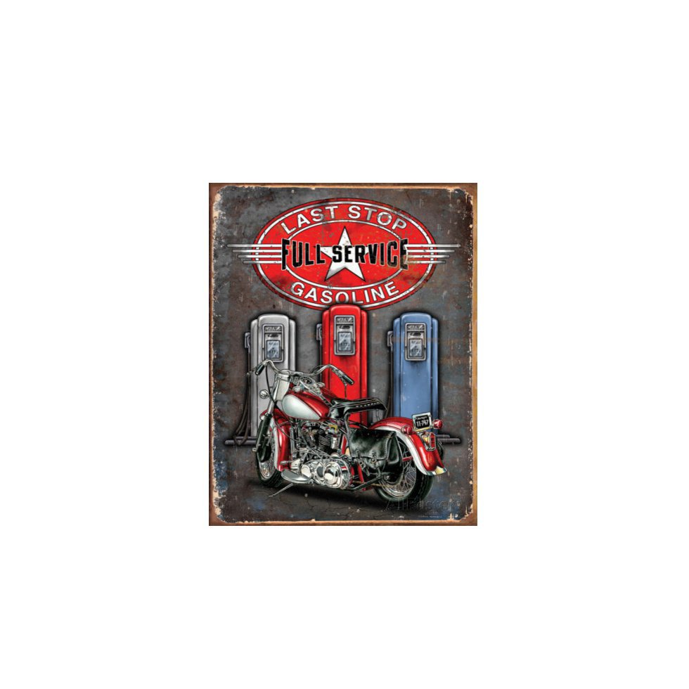 Placa Decorativa - Last Stop Full Service - 39x30 Cm - All Classics