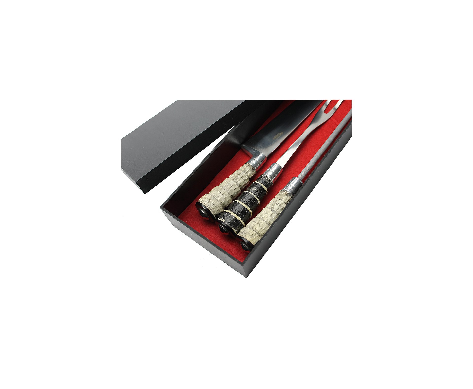 Conjunto Faca + Chaira + Garfo Cabo Tatu - Dal Castell