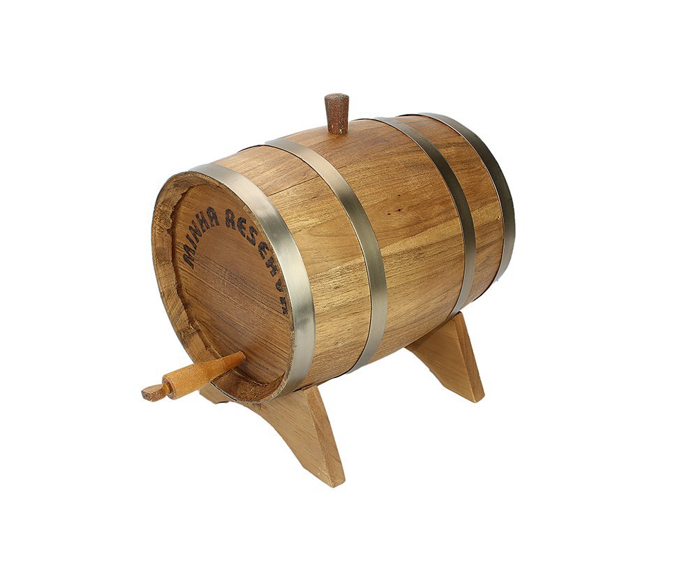 Barril De Madeira Carvalho Nacional 1 Lt Para Cachaça - Tanoaria Barros