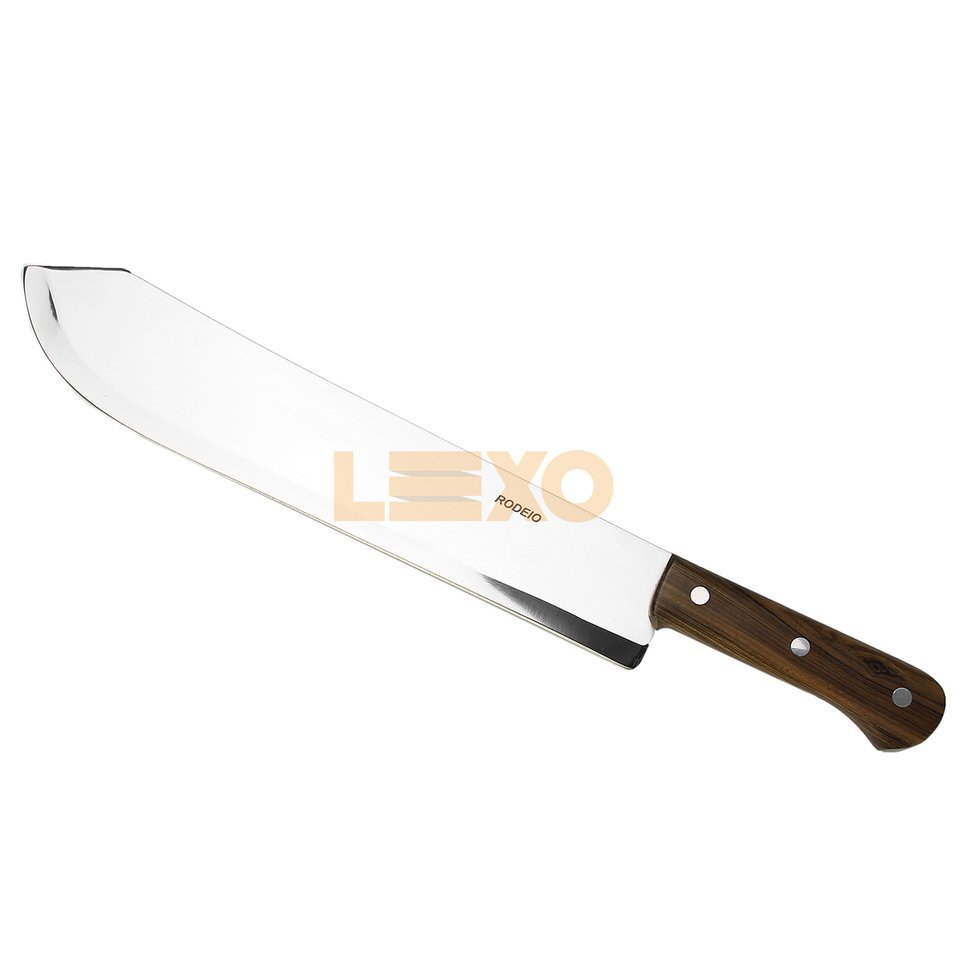 Facão Em Inox + Bainha Couro - 48cm - Rodeio