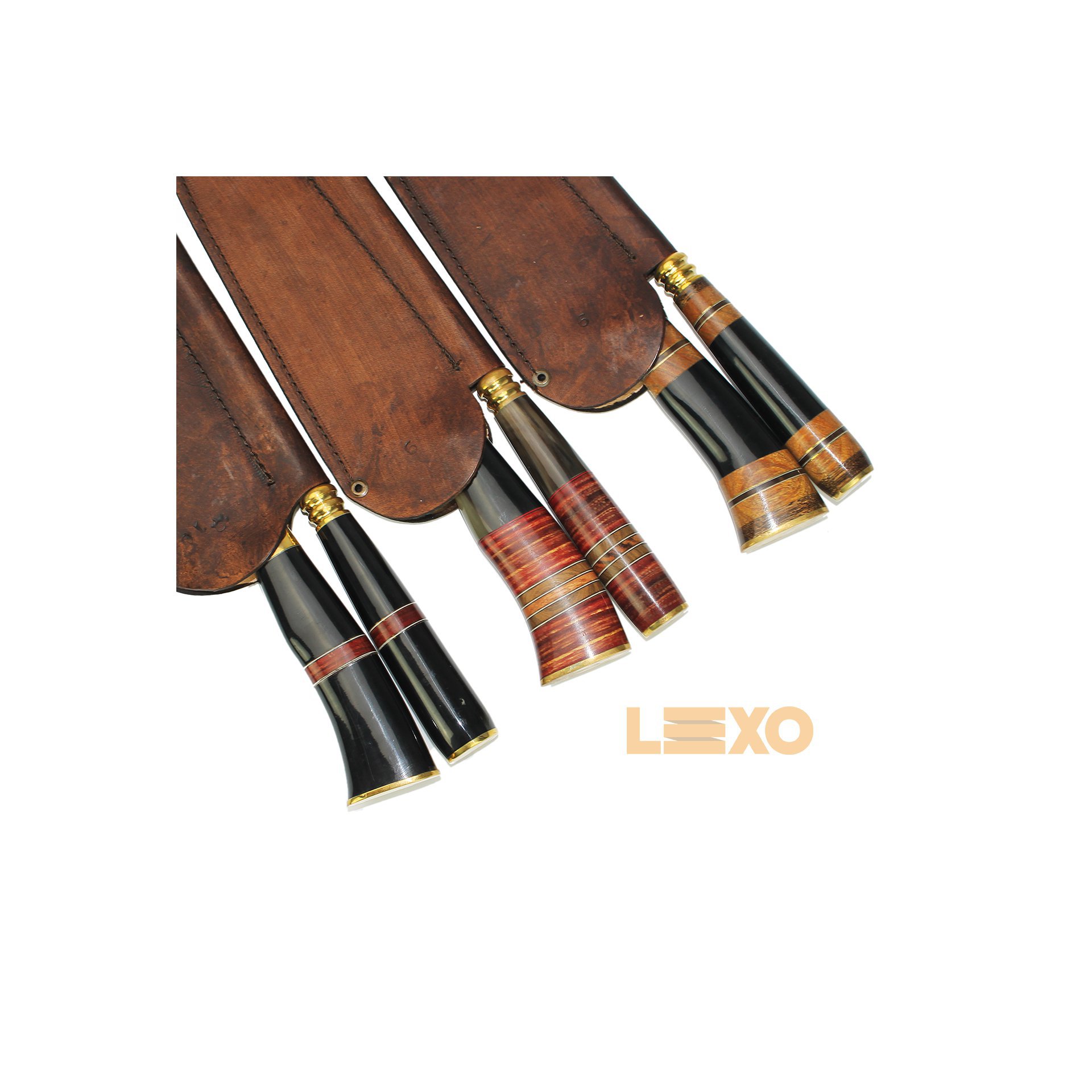 Conjunto De Faca E Chaira 7" Cabo Madeira E Chifre - Rodeio.