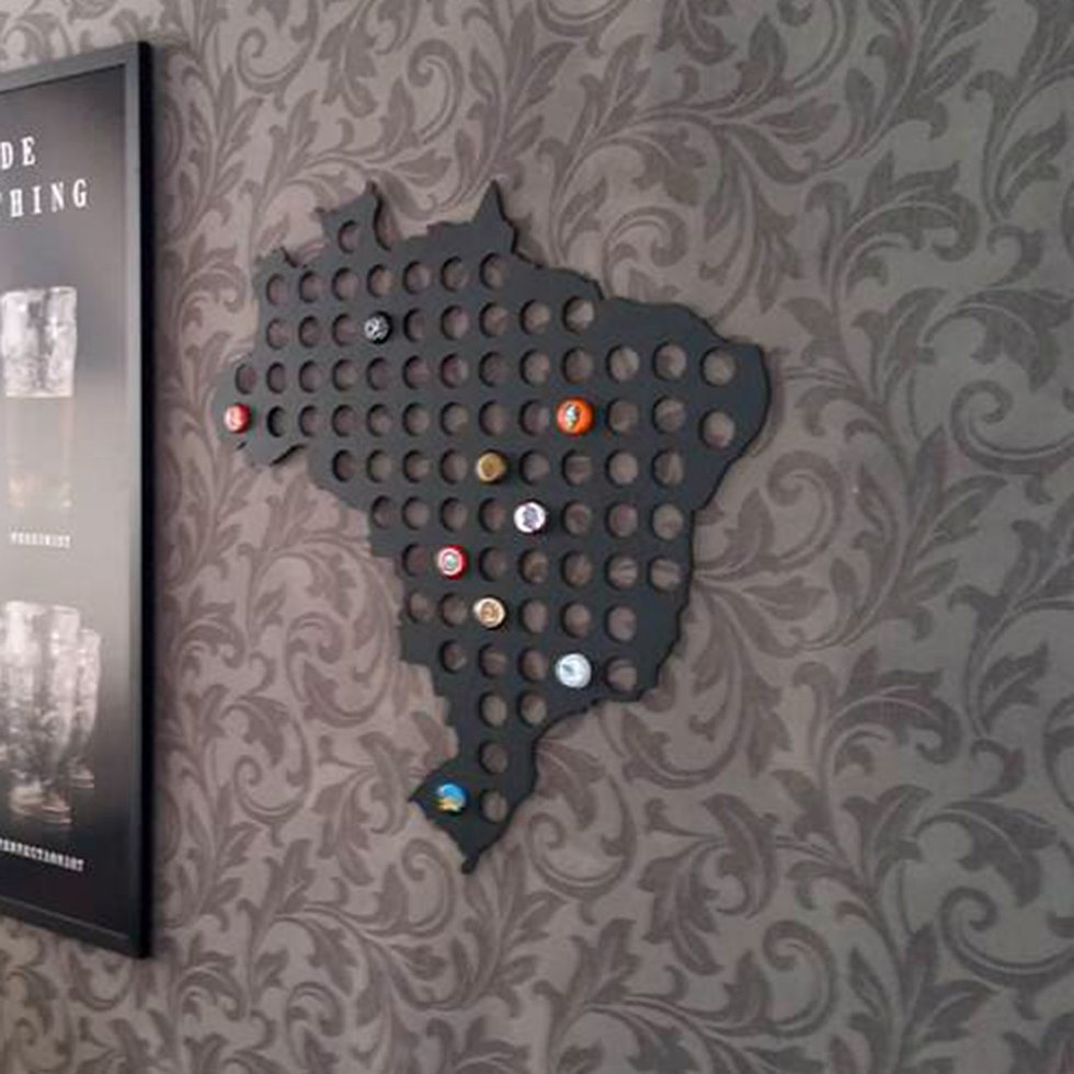 Mapa Porta Tampinhas Do Brasil - Bar Light