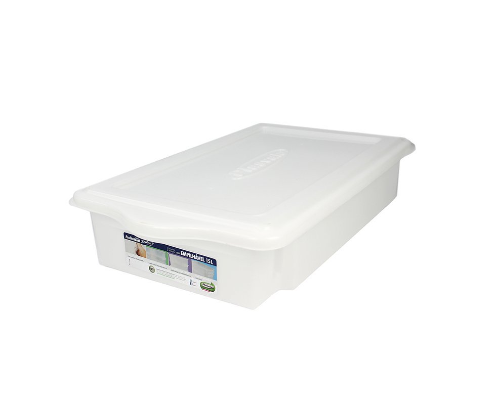 Caixa Plasvale Empilhável Com Tampa 15l