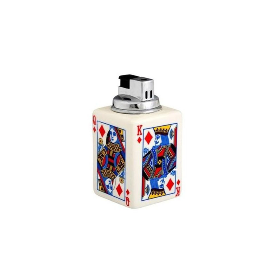 Isqueiro De Mesa Cerâmica Baralho